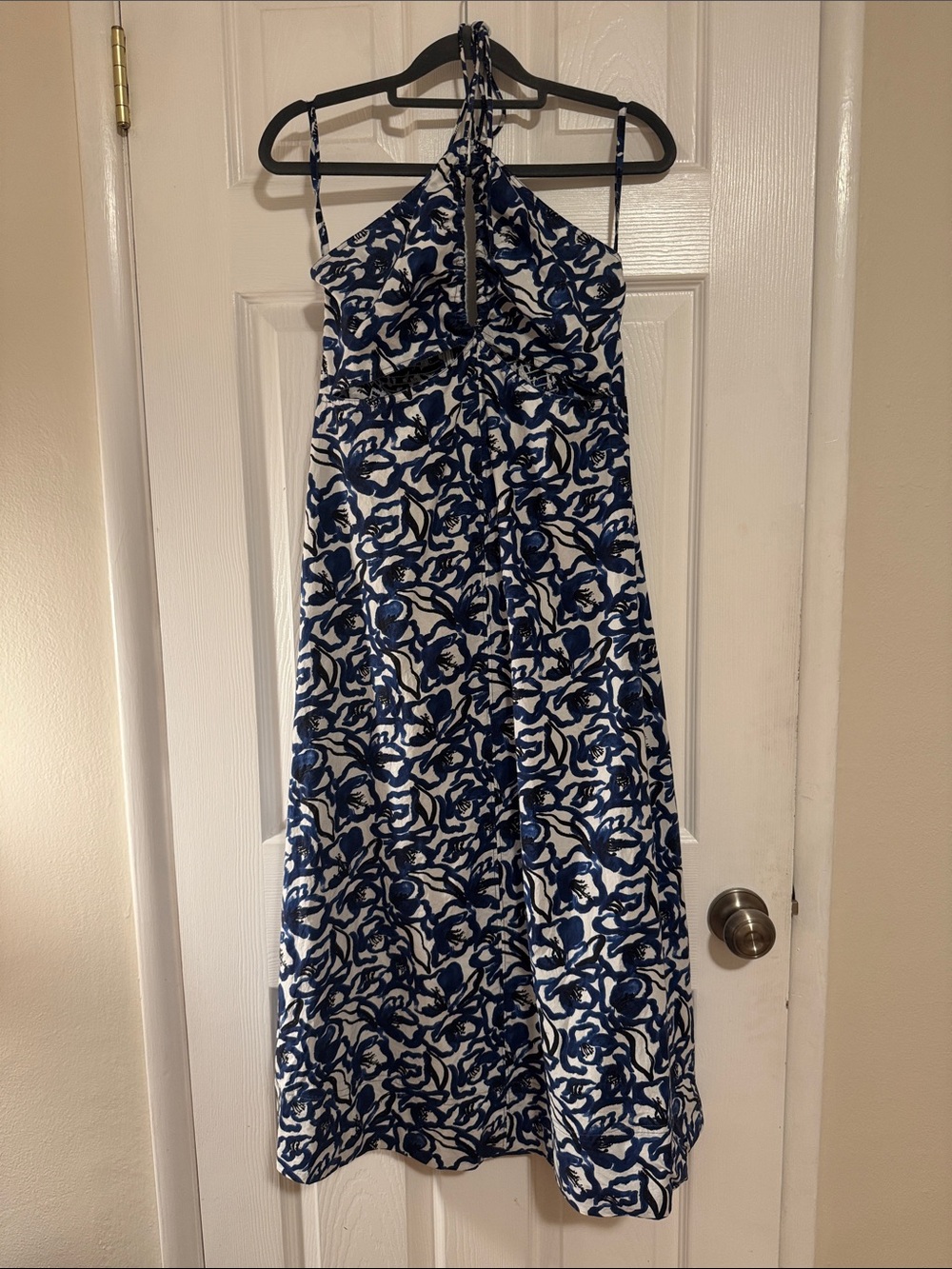 APIECE APART Eli Cutout Dress Brushed Floral Indigo - Picture 3 of 7